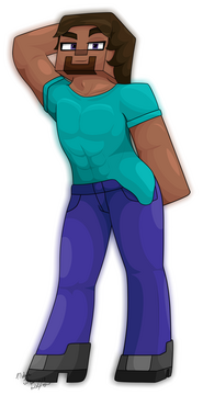 Minecraft Steve, may offer this shading type as a commission (December 9 2024)